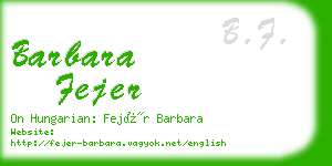 barbara fejer business card